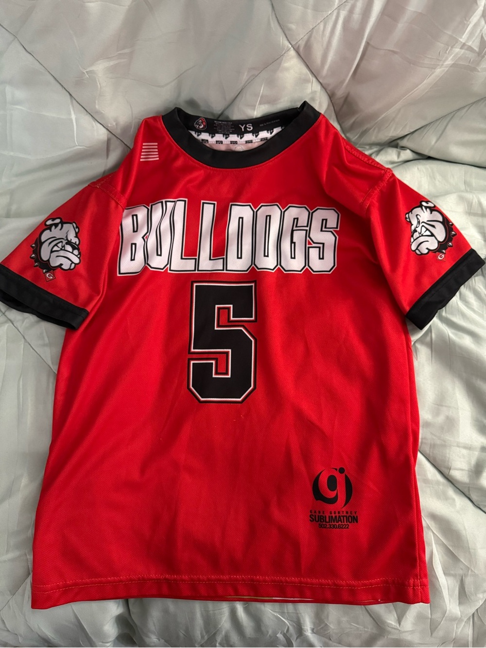 Bulldogs Red Kids' Team Jersey - Number 5